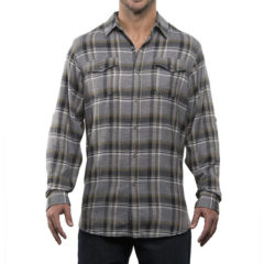 Burnside Yarn-Dyed Long Sleeve Flannel Shirt - greyOlive