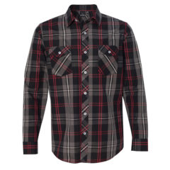 Burnside Long Sleeve Plaid Shirt - redBlack