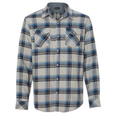 Burnside Yarn-Dyed Long Sleeve Flannel Shirt - reyBlue