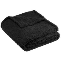 Port Authority® Cozy Blanket - 10475-Black-1-BP36BlackFlatFolded4-1200W