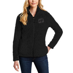 Port Authority® Ladies Cozy Fleece Jacket - 10515-Black-1-L131BlackModelFront-1200W