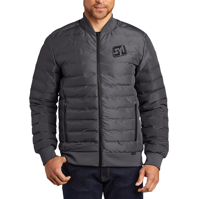 OGIO® Street Puffy Full-Zip Jacket - 10563-TarmacGrey-1-OG753TarmacGreyModelFront3