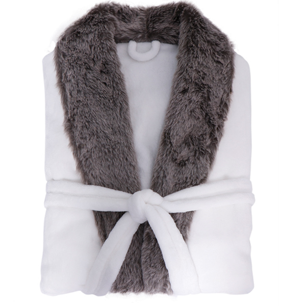 long mesh robe with fur