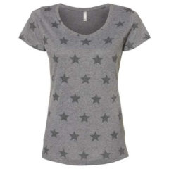 Code Five Women’s Star Print Scoop Neck T-Shirt - 89320_f_fm