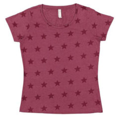 Code Five Women’s Star Print Scoop Neck T-Shirt - 89322_f_fm