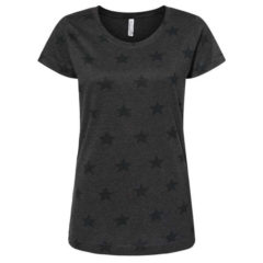 Code Five Women’s Star Print Scoop Neck T-Shirt - 89325_f_fm