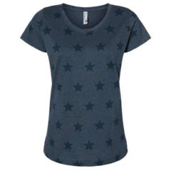 Code Five Women’s Star Print Scoop Neck T-Shirt - 90105_f_fm