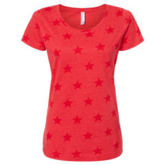 Code Five Women’s Star Print Scoop Neck T-Shirt - 90106_f_fm