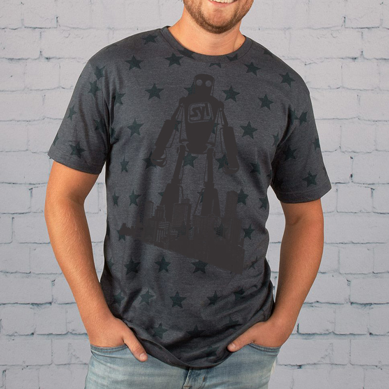 Code Five Star Print T-Shirt - 9081_fl