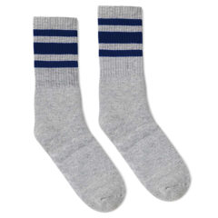 SOCCO Striped Crew Socks - GreyNavy