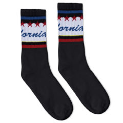 Striped Crew Socks - blackCaliWord