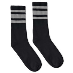 SOCCO Striped Crew Socks - blackGrey