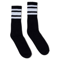 Striped Crew Socks - blackWhite