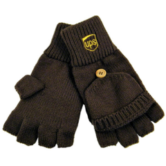Fingerless Gloves with Flap - fingerlessflapbrown
