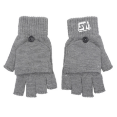 Fingerless Gloves with Flap - fingerlessflapgrey