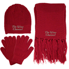 Eco-Friendly Recycled Knitted Winter Set - knittedwintersetred