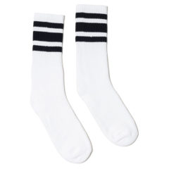 SOCCO Striped Crew Socks - whiteblack
