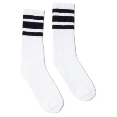 Striped Crew Socks - whiteblack