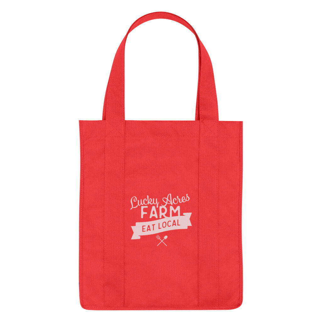 Non-Woven Shopper Tote Bag with RPET Material - 30002_RED_Silkscreen