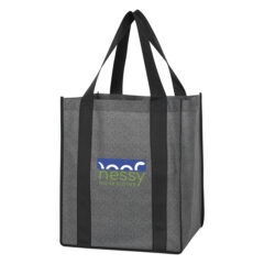 Heathered Non-Woven Shopper Tote Bag - 3888_BLKGRA_Colorbrite