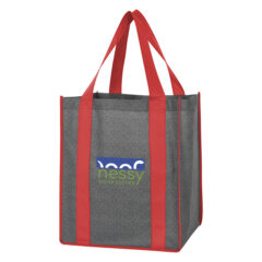Heathered Non-Woven Shopper Tote Bag - 3888_REDGRA_Colorbrite