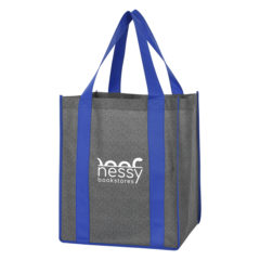 Heathered Non-Woven Shopper Tote Bag - 3888_ROYGRA_Silkscreen