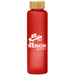 Belle Glass Bottle with Bamboo Lid – 20 oz - 6052_RED_Silkscreen