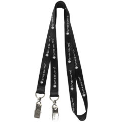 Double Click Lanyard – 5/8″ - 90047_BLK_Printed