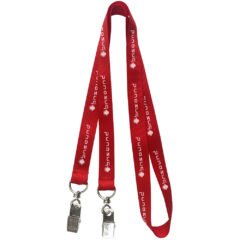 Double Click Lanyard – 5/8″ - 90047_RED_Printed