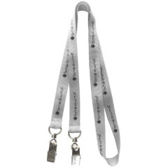 Double Click Lanyard – 5/8″ - 90047_WHT_Printed
