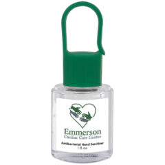 Hand Sanitizer with Carabiner Cap – 1 oz - 9229_GRN_White_Label