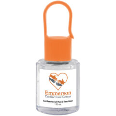 Hand Sanitizer with Carabiner Cap – 1 oz - 9229_ORN_White_Label