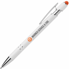 Ellipse White Barrel Softy Stylus Pen - Ellipse White Barrel Softy Stylus Pen 8211 Orange
