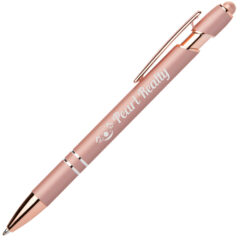 Ellipse Softy Rose Gold Metallic Pen with Stylus - MOI-GS-RoseGold