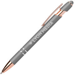 Ellipse Softy Rose Gold Metallic Pen with Stylus - MOI-GS-Silver