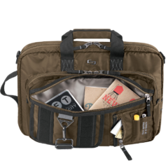 Solo NY® Zone Briefcase Backpack Hybrid - SoloNYZoneBriefcaseBackpackHybridfront zipper pocket in use