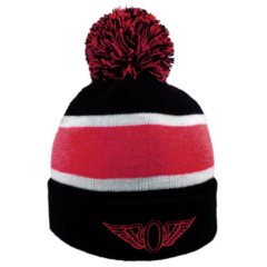 Striped Beanie with Pom - WPOM-3300-1672