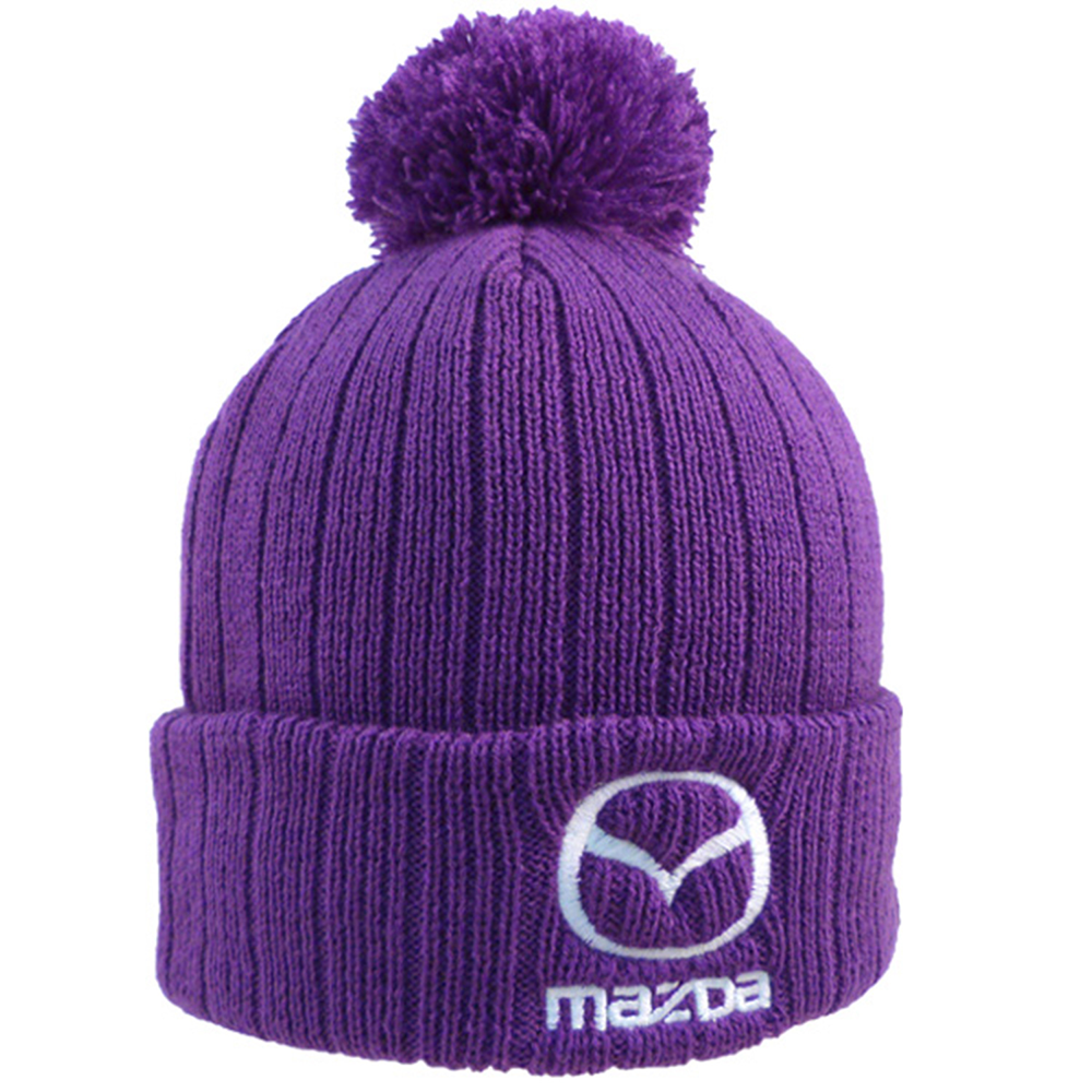 Beanie with Pom - beaniewpompurple