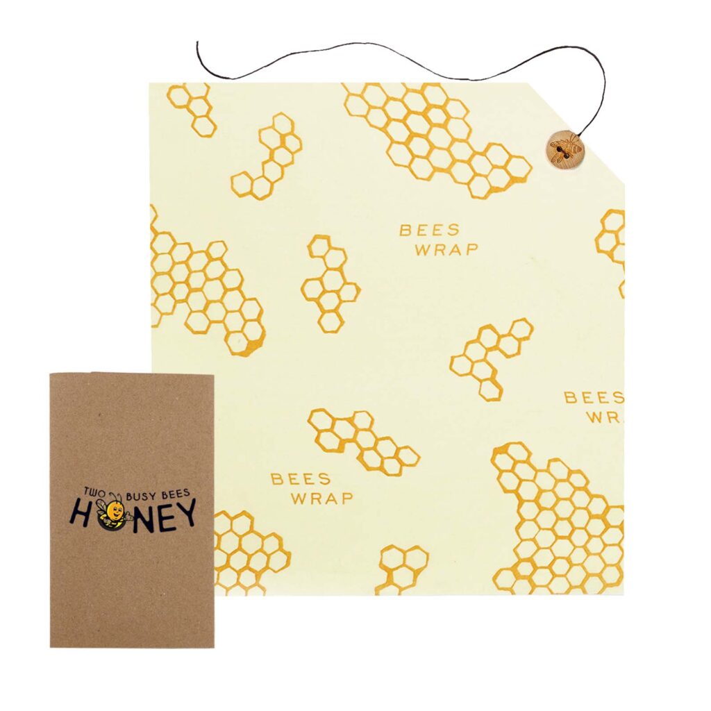 Beeswrap Reusable Large Sandwich Bag with Tie - jk9058_honeycomb_9745