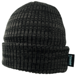 Thinsulate Marble Beanie with Fleece Lining - marbleknitcharcoal