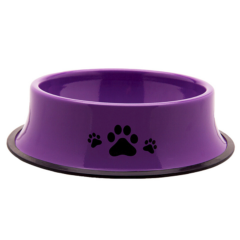 Stainless Steel Pet Bowl – 24 oz - steeldogbowlpurple