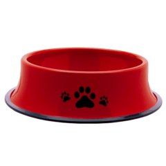 Stainless Steel Pet Bowl – 24 oz - steeldogbowlred