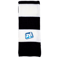 Striped Acrylic Scarf - stripedscarfblackwhite
