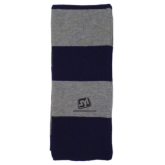 Striped Acrylic Scarf - stripedscarfnavygrey