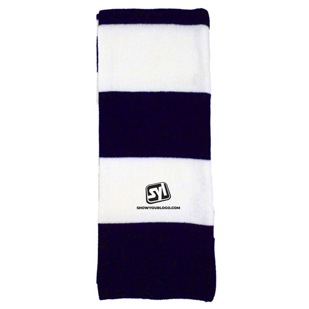 Striped Acrylic Scarf - stripedscarfnavywhite