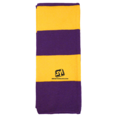 Striped Acrylic Scarf - stripedscarfpurplegold