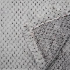 Textured Plush Blanket - texturedplushblanketbrowninside