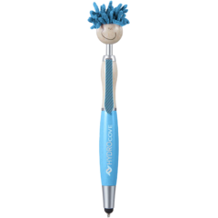 MopToppers® Wheat Straw Screen Cleaner with Stylus Pen (Multicultural Freckled) - MopToppers Wheat Straw Screen Cleaner with Stylus Pen 8211 Light Blue