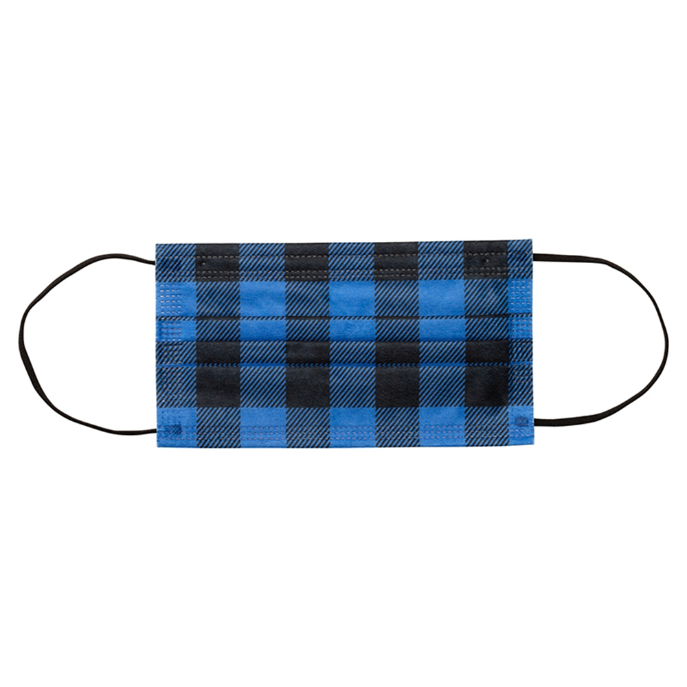Plaid Disposable Face Masks - Plaid Disposable Face Masksblue
