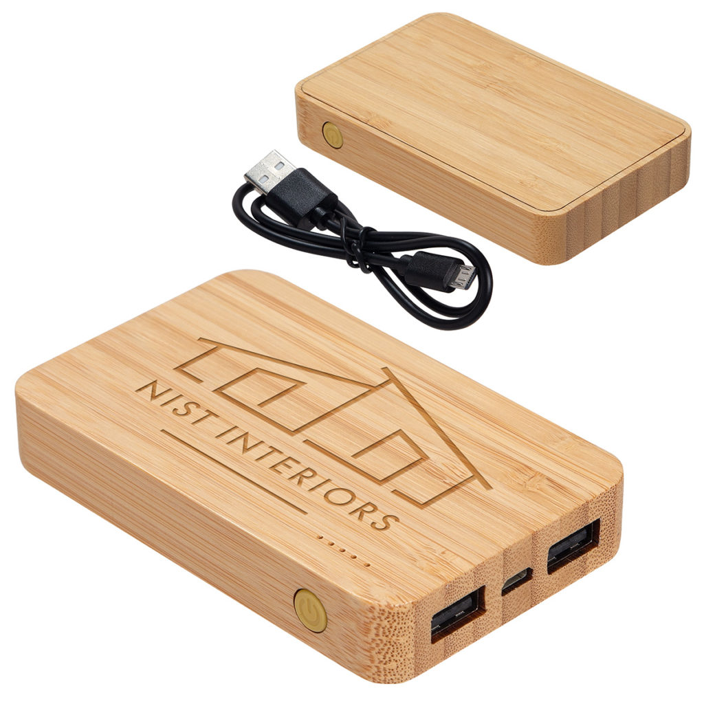 Bamboo 5000mAh Dual Port Power Bank with Wireless Charger - epb-bm20